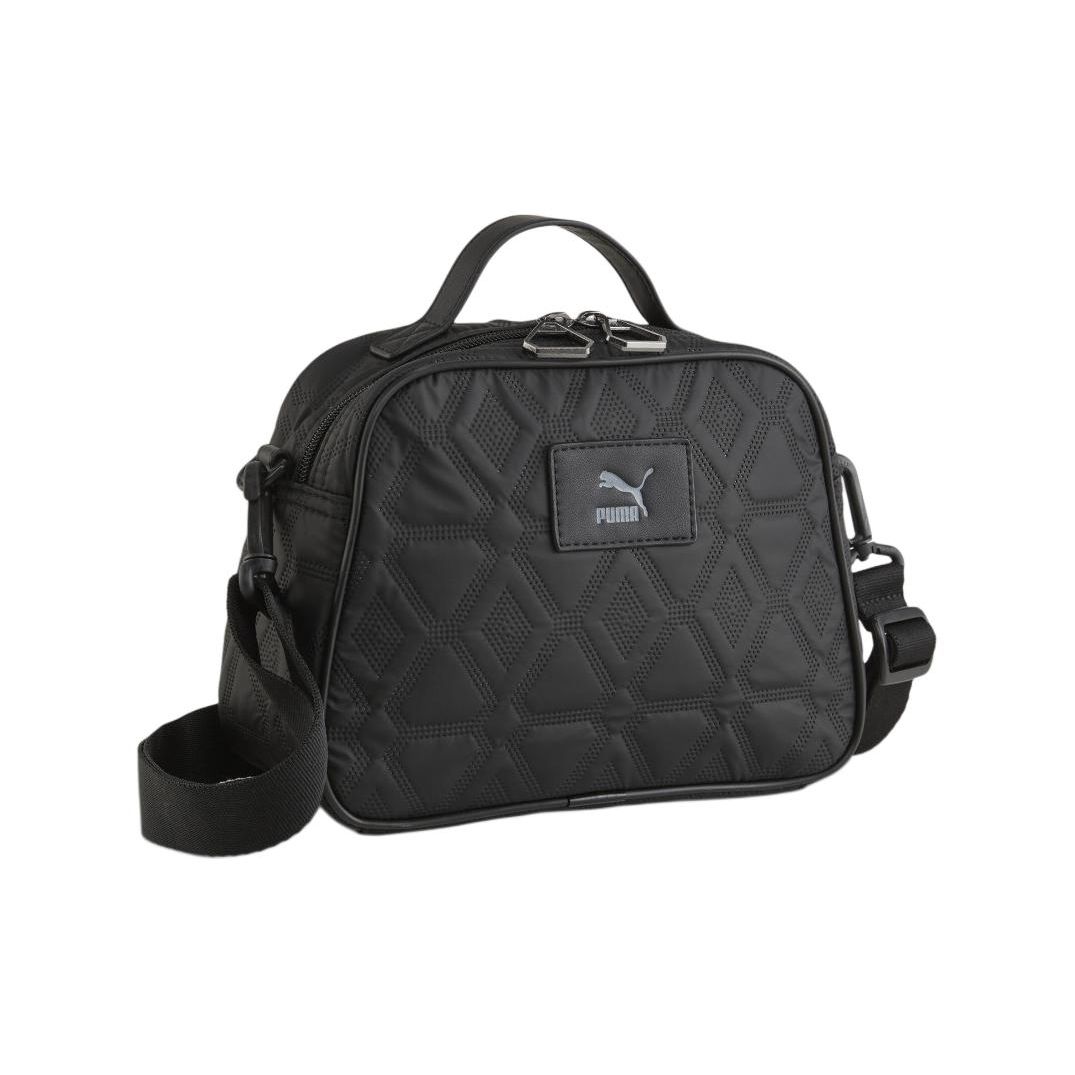 Puma Classics Archive Boxy X-Body Zippered Fabric Crossbody Shoulder Bag Women bags Black 09037801 Black