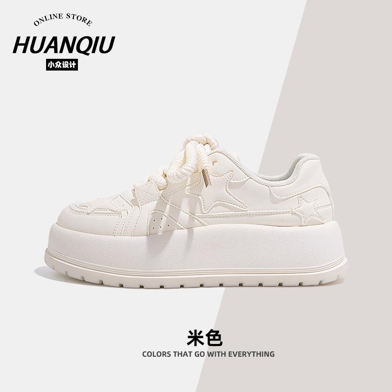 Global ZHQ5287 Platform White Shoes Women's 2025 New Spring Niche Original Women's Shoes Casual Versatile Board Shoes