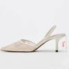 Ladies Flower Mesh Open Heel Sandals Shoes Sexy  High Heel Pointed Toe Stiletto Pumps Mules  women sandals
