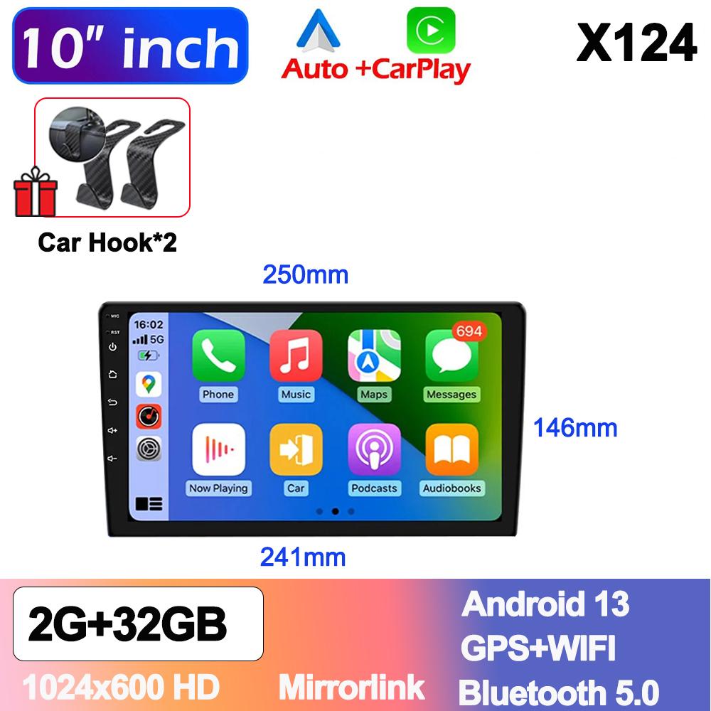 7/9/10inch Universal Android 13 Car Radio 64G Autoradio Wireless Carplay Android Auto 2Din Car Radio GPS BT Central Multimedia