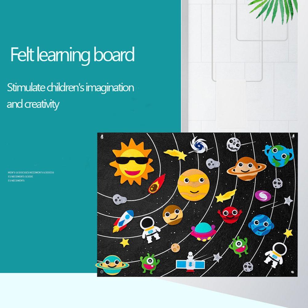 Space Felt Board Toys Early Education DIY Material Home Children Wall Games Decorations Trainin K1B5