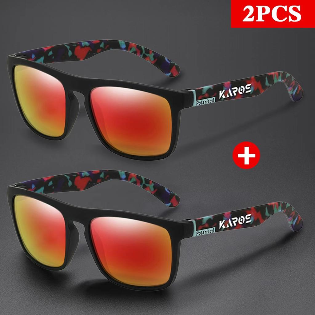Karos 2Pcs Fashion Vintage Square Sunglasses Men Women Brand Designer Sun Glasses Uv400 Driving Fishing Eyewear