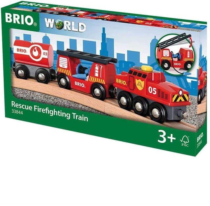 Train des Pompiers BRIO - Circuit de train en bois - Ravensburger - Mixte dès 3 ans - 33844