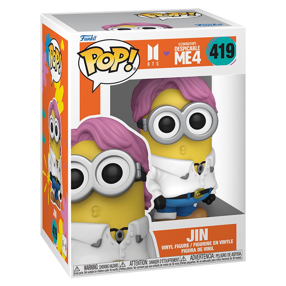 BTS Jin X Minions Despicable Me 4 Funko Pop Figure 85965 KPOP Merchandise Collectible Fan Gift
