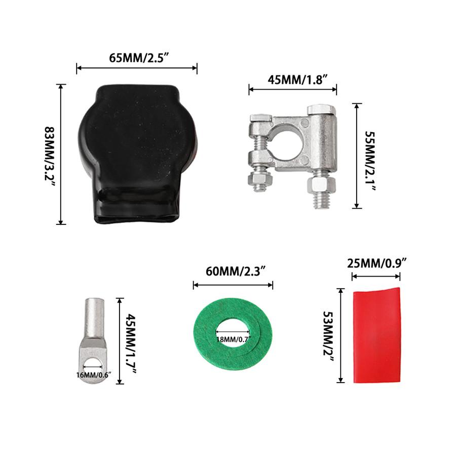 1 Set Battery Terminal Top Post Kit w/Heatshrink for Marine Car Boat RV Vehicles