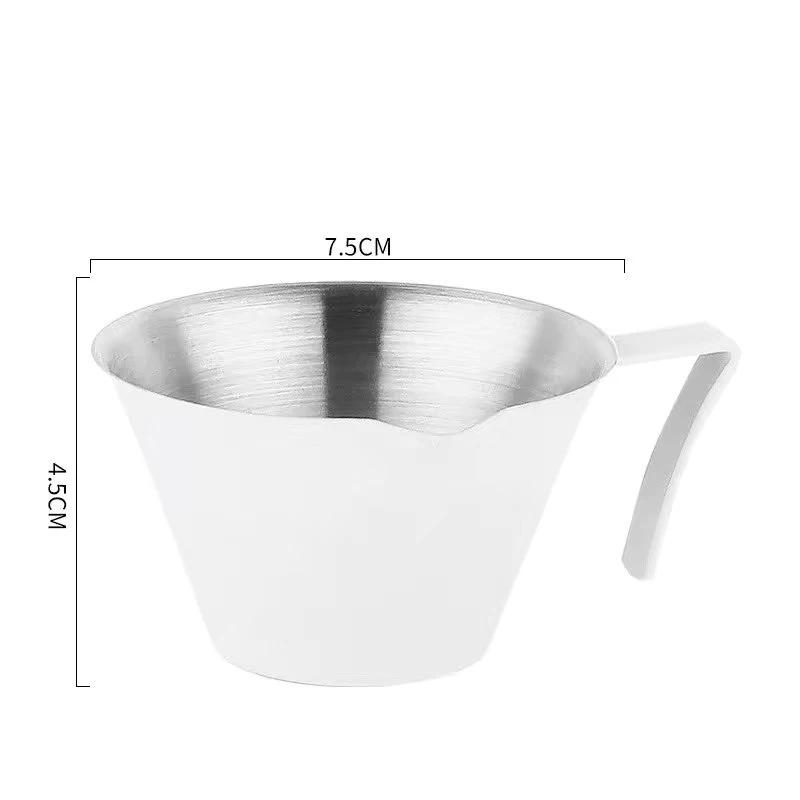 Tasse d'extraction de café en acier inoxydable 304, tasse d'extraction d'espresso de 100 ml avec bec verseur, tasse pratique d'une once, accessoires de café