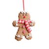 Gingerbread Man Polymer Clay Christmas Ornament - Hand-Painted Retro Tree Decoration