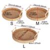Round Rattan Serving Tray with Handles Coffee Table Decorative Tray Hand Woven Serving Basket Double Ear Bread Fruit Picnic Tray