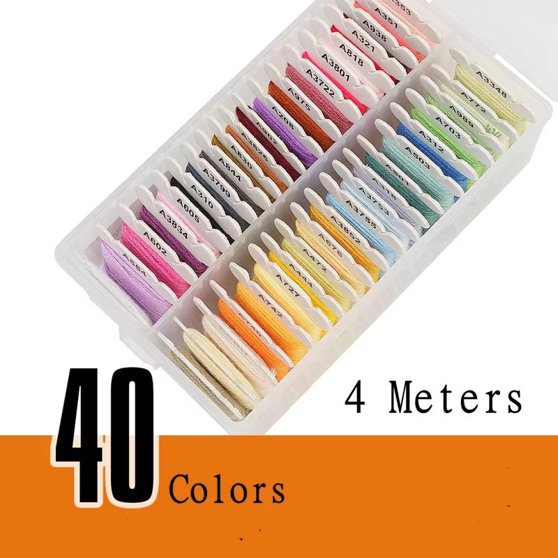 

40/80 Color Embroidery Thread DIY Cotton Multi-Color Embroidery Yarn Sewing Embroidery Thread Set With Organizer Box Threads
