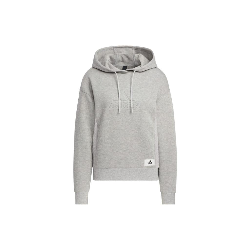 New Adidas Lounge Hooded Sweatshirt Sweatshirt Women's Gray IP0754