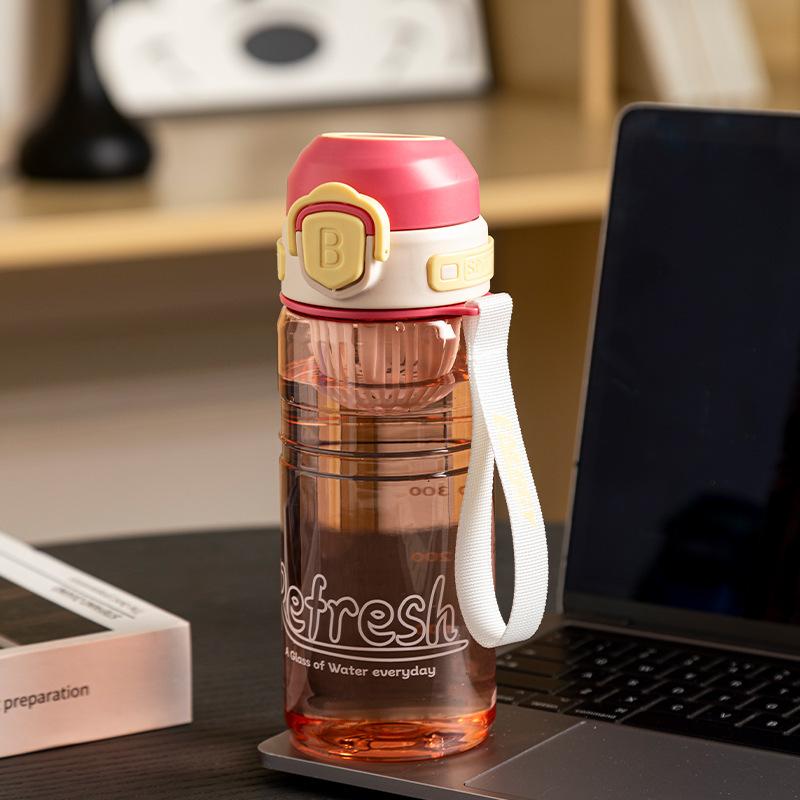 Water bottle trendy sports large-capacity direct drinking water cup boys and girls creative with tea compartment portable sports bouncing cup