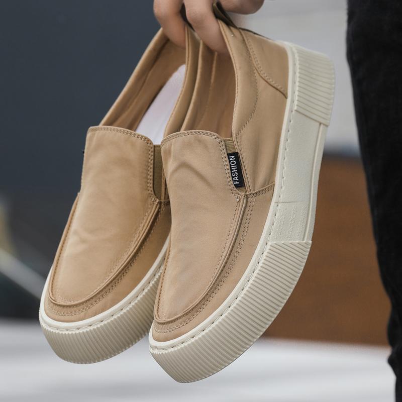 Men Casual Shoes Platform Canvas Shoes Breathable Slip on Flats Man Loafers Comfortable Lightweight Walking Shoes Size 48