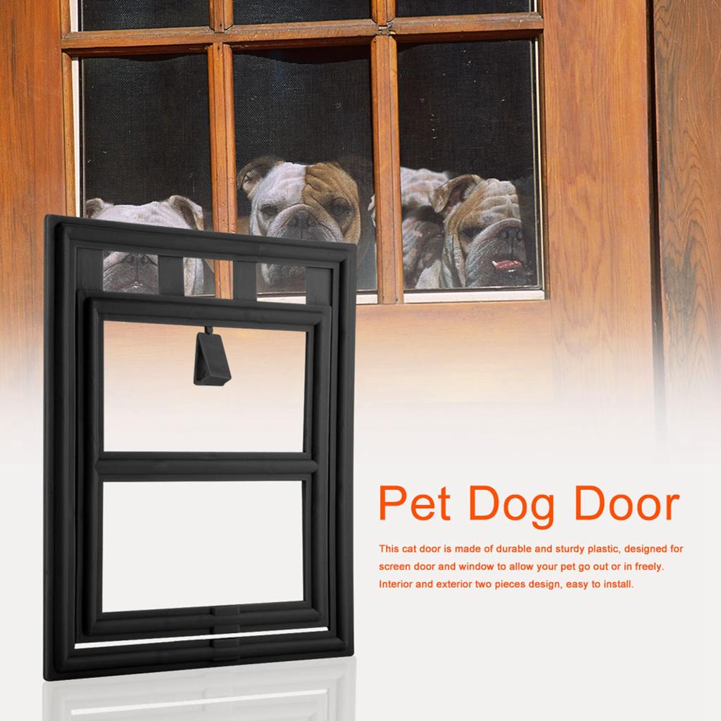 Plastic Pet Dog Puppy Cat Door Magnetic Locking Safe Flap for Screen Window Gate
