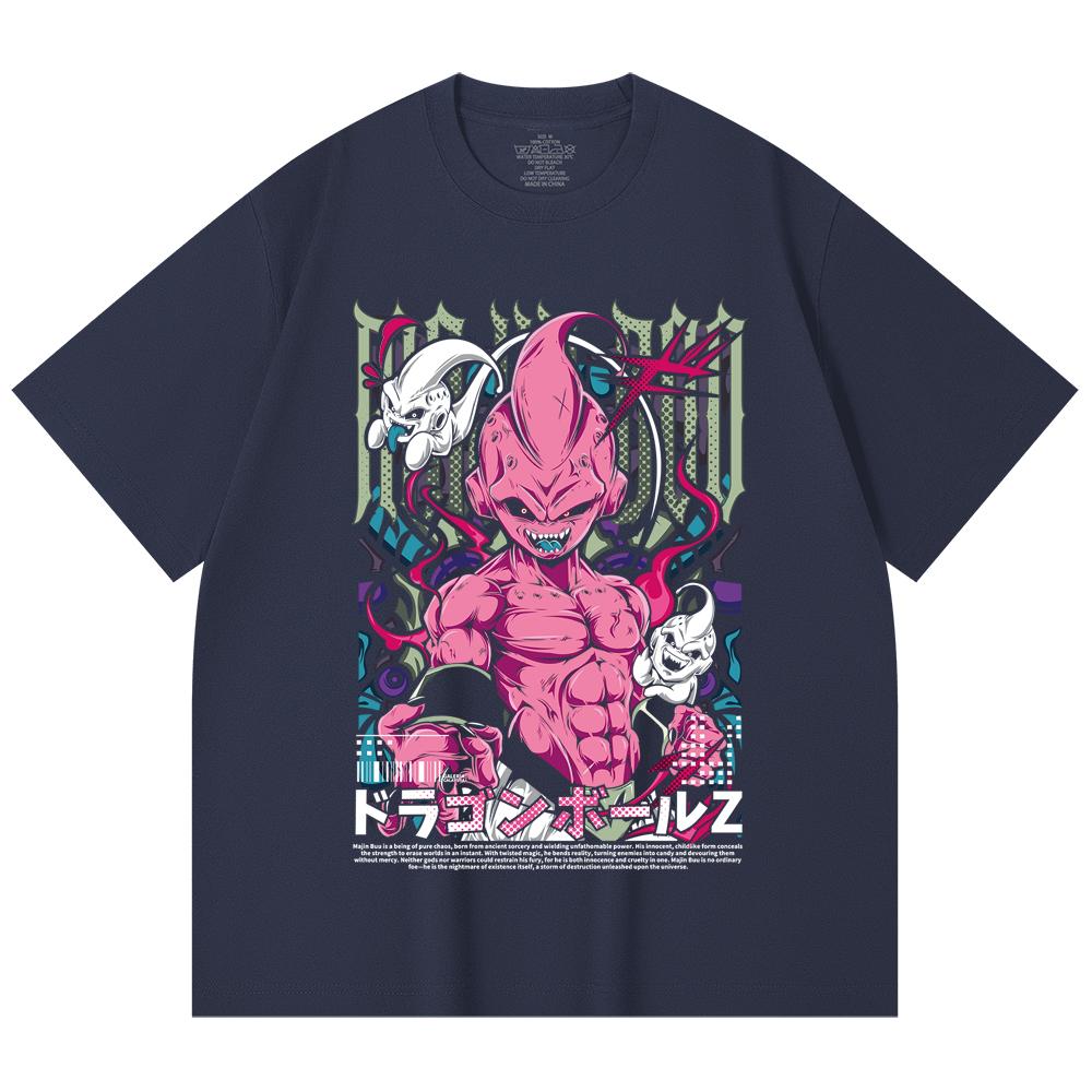 230 Gsm 100% Cotton Dragon Ball V67 Majin Buu Print Unisex Heavy Cotton T Shirt