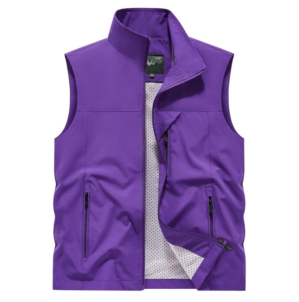 Pánská prodyšná letní outdoorová pracovní a rybářská vesta s více kapsami