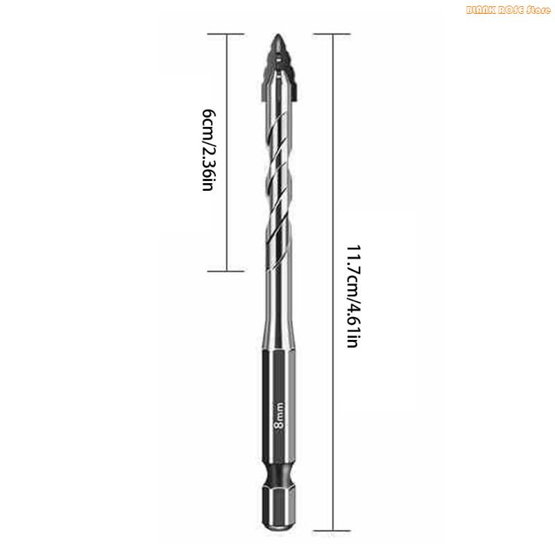 K1AE 6/8/10/12mm Eccentric Drill Bits Four Eccentric Twist Drill Bit Set High Hardness Bevel Tip Serrated Drill Bits