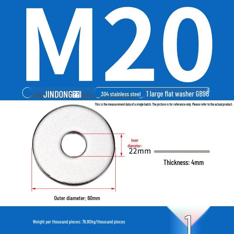 Stainless Steel 304/201/316 Oversized Thick Flat Washer Gasket Screw Washer GB97/GB96
