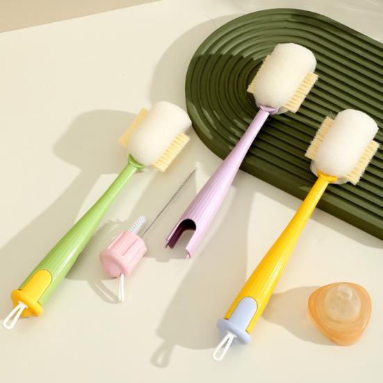 4 in 1 Cleaning Brush Long Handle Cups Straws Pacifiers Cleaning Scrubber Deep Reach Brush Kitchen Cleaning Accessory