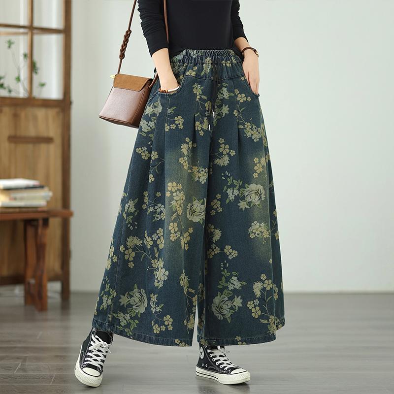 

DIMANAF 2025 New Basic Elastic Jeans Harlen pants Women Loose Denim Trousers Big Casual Blue Pants 2505 2XL