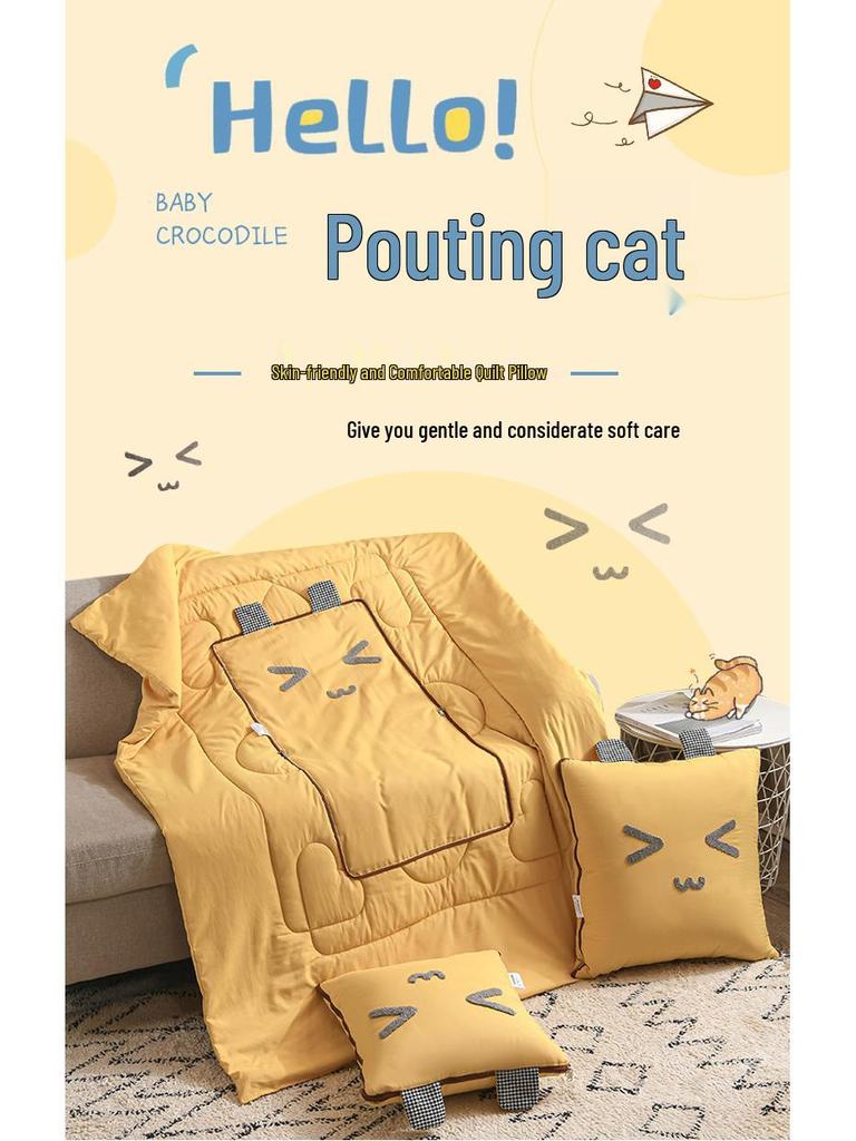 Manta Almohada Multifuncional con Logo Personalizado - Perfecta para Oficina y Coche Aire Acondicionado de Verano.