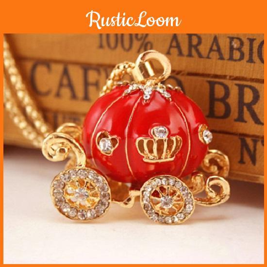 Colorful Unisex Key Chain Pumpkin Carriage Car Key Crystal Pendant For Every Occasion