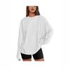 New Solid-color Long-sleeved Round-neck T-shirt A Loose and Casual Women's Top Is A Versatile Base Layer for Spring and Autumn