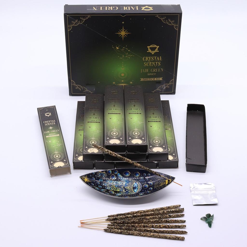 6x Jade Crystal Scents Smudge Incense – Spicy