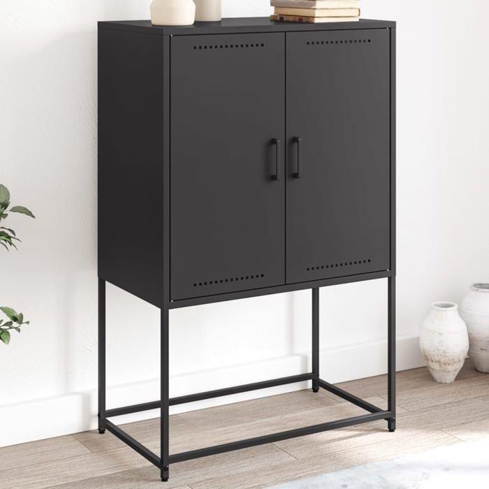 VidaXL Highboard Black 68.5x38.5x107 Cm Steel, Sideboard, Cupboard, Side Cabinet, Cabinet, Storage Cabinet, Cabinet 846506