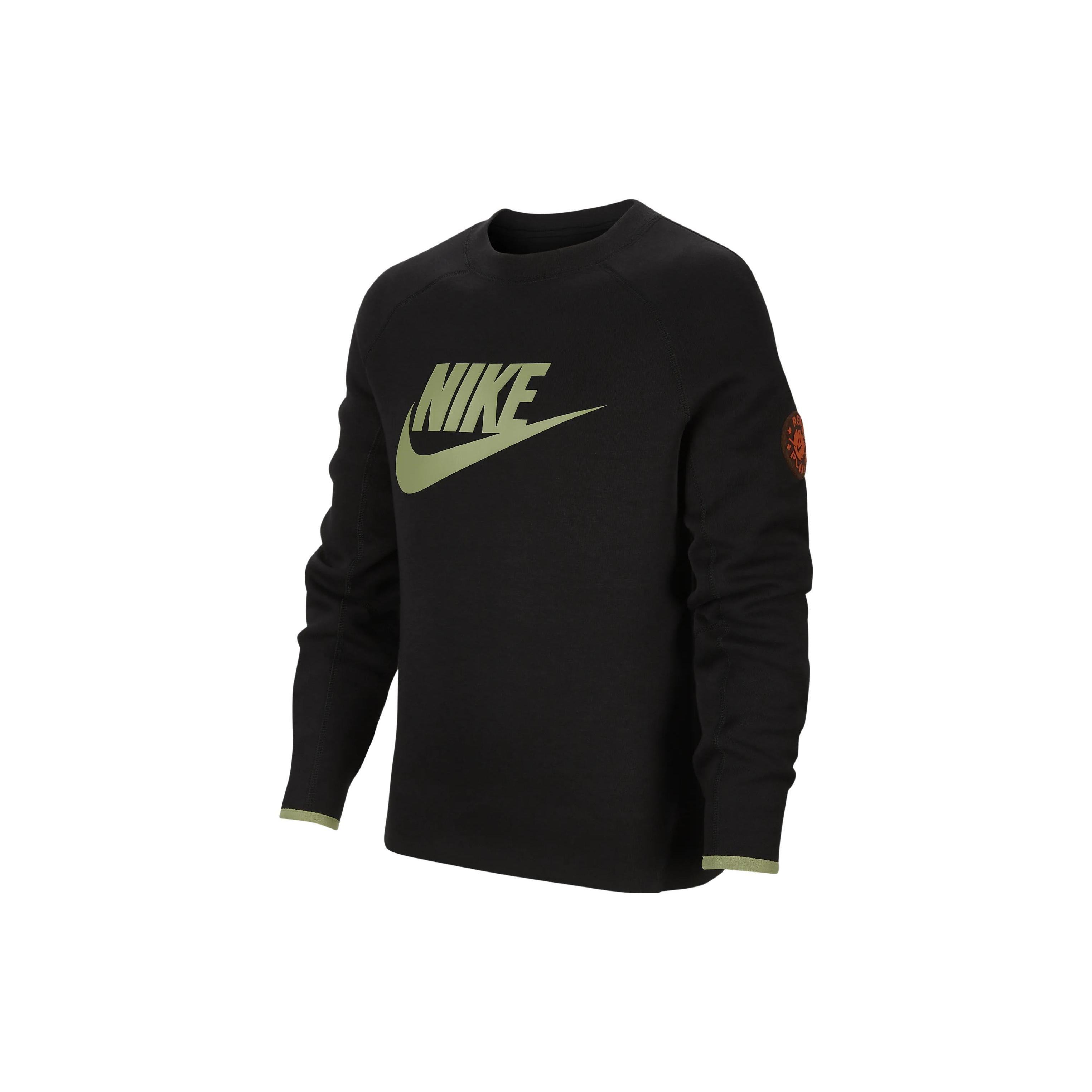 (PS) Nike Sportswear Outdoor Logo Sweatshirt Black Green Kids FV3999-010 XL