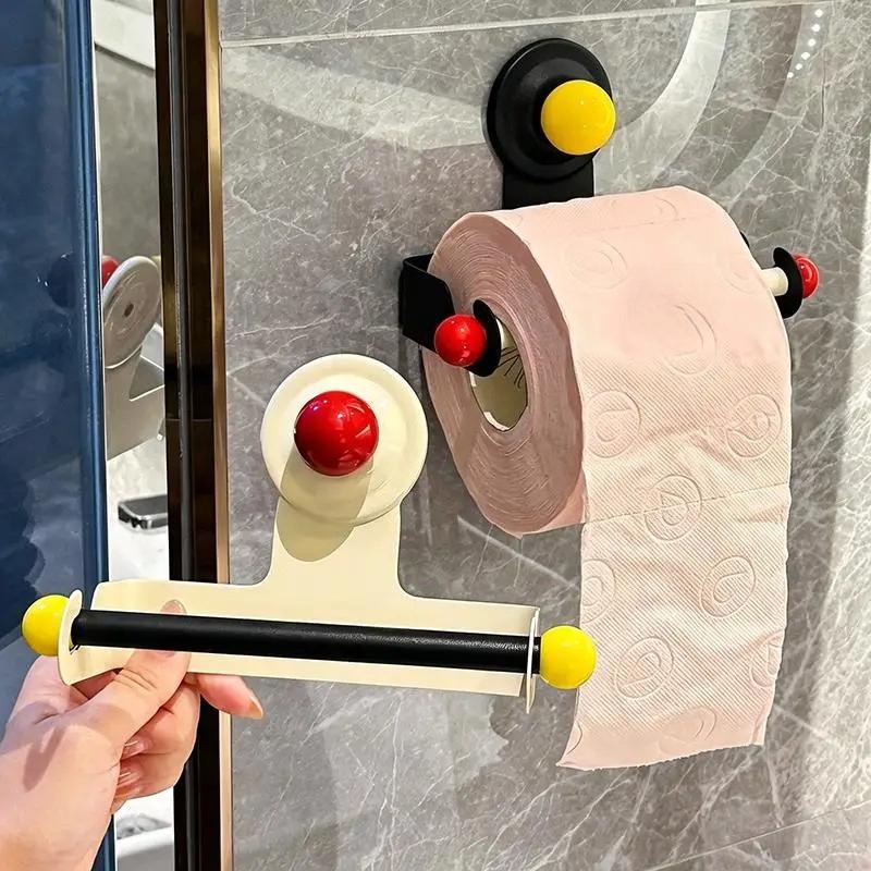 Punch-Free No Installation Tools Toilet Paper Holder Modern Wall Mount Bathroom Tissue Storage Rack