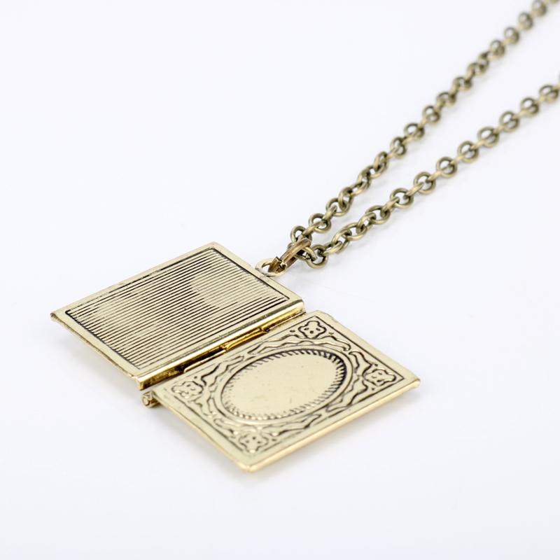 Movie Jewelry Magic Flower Necklace Rose Book Pendant His Beauty/Her Beast Valentines Day Fairy Tale Victorian Gift