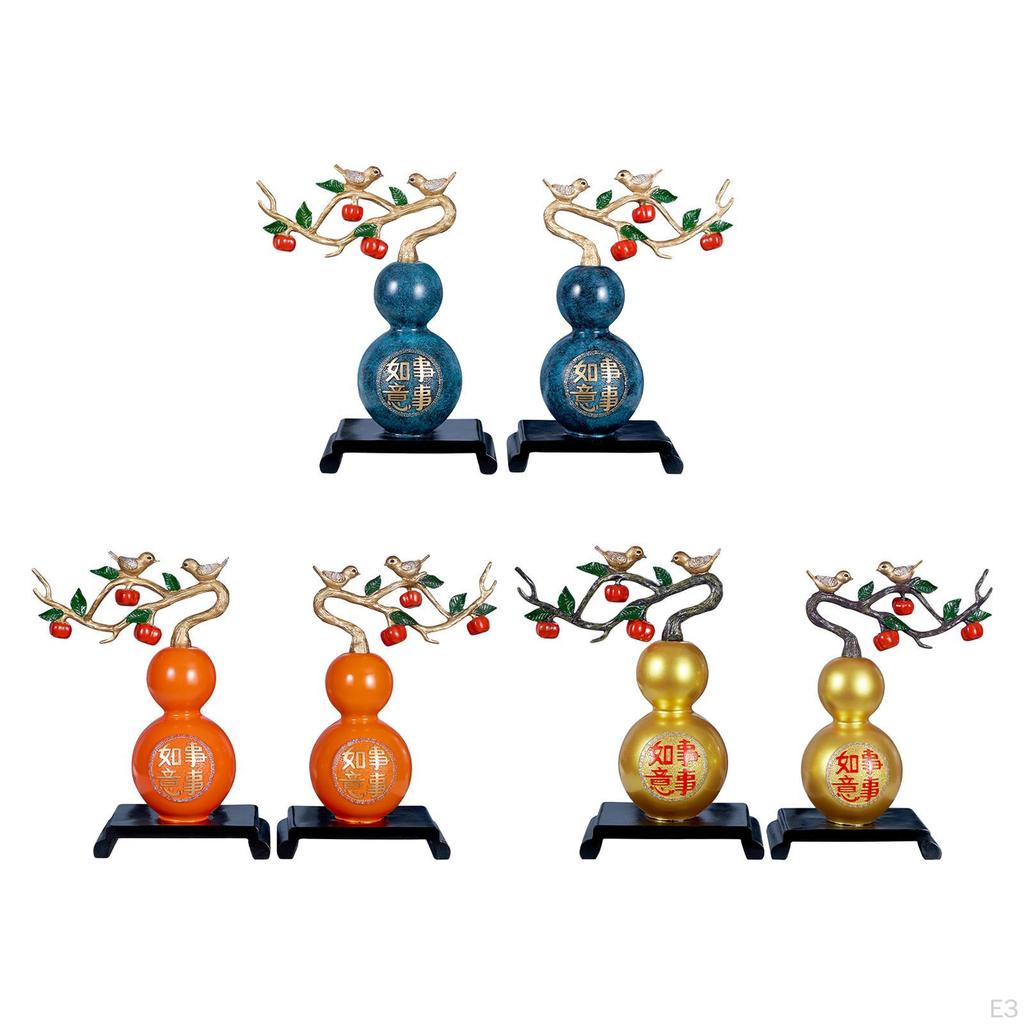 Gourd Statue Collectible Crafts Ornament Fortune Handmade Figurines for Desktop Furnishing Interior