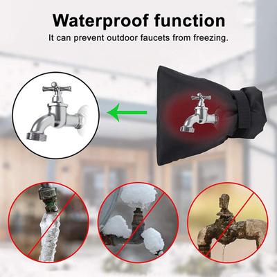 Faucet Anti-freeze Cover Padded Thermal Spigot Protector Cold Weather Waterproof Tap Shield for Outdoor Garden Faucets Winter Protection