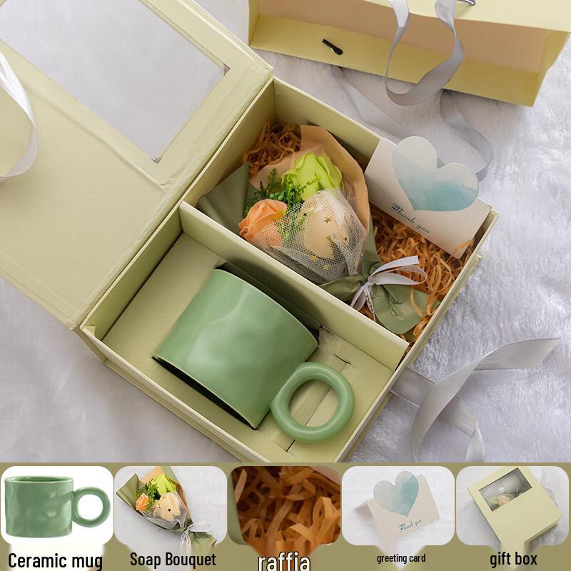 Кружка с керамической кольцевой ручкой, подарочный набор