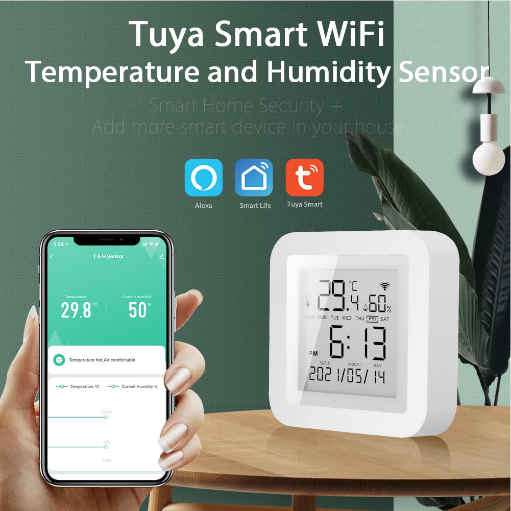 WLAN Smart Thermometer Hygrometer APP-Steuerung Innen Temperatur Feuchtigkeitssensor Funktioniert für Alexa Google Home für Hausautomation