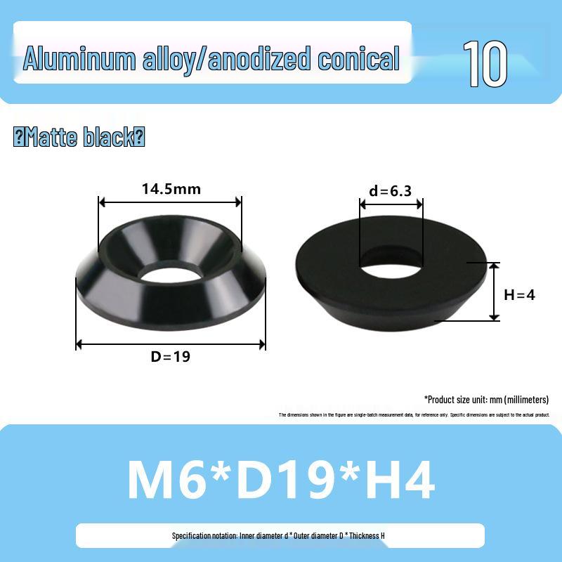 Colored Aluminum Alloy Countersunk Fish Eye Washers - M6/M8/M10