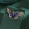 Gradually Change Color Blue Butterfly Brooch High-end Light Luxury High-end Women's Design Coat Sweater Corsage Pin
