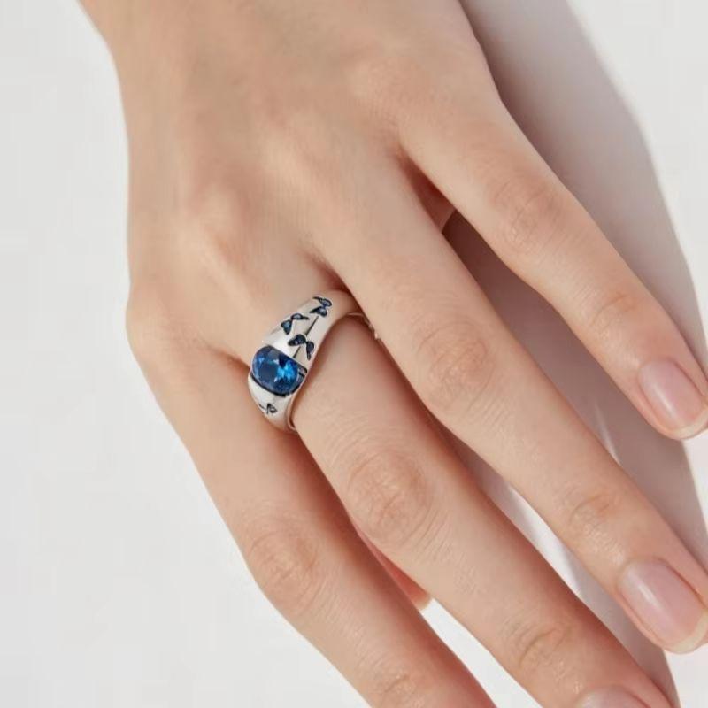 Neuer kupferbeschichteter Edelstahl Schmetterling Zirkonia Ring für Damen Herren Ring Schmuck Zubehör Größe 6-11