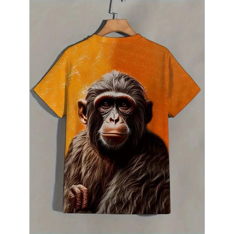 Fun Monkey 3D Print Sports  Breathable Men T-shirt Outdoor Street Loose Cosplay
