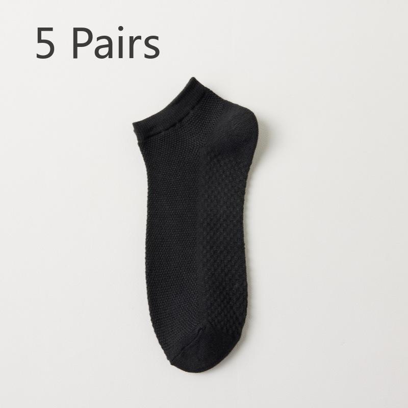 5 Pairs of Men's Summer Pure Cotton Anti Odor Sweat Absorbing Massage Bottom Do Not Drop with Thin Cotton Socks