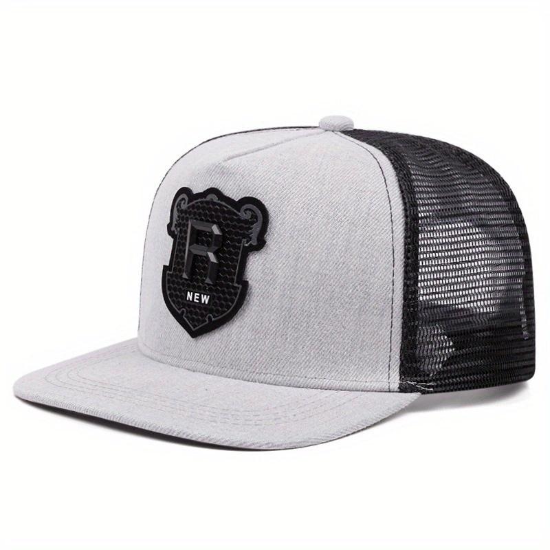 R Letter Icon Men's Baseball Cap for Male Summer Outdoor Adjustable Sports Hip Hop Hat Breathable Mesh Trucker Sunscreen Caps