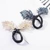 Hair Bun Pin, Blue Feather Decor Bun Maker Hairpin, Metal Construction Hair Accessory for Work Gym Dance Formal Events