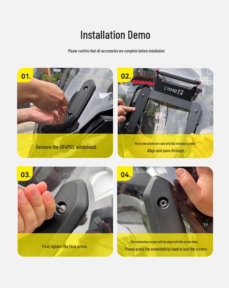 Tenma Wuji SR4max350 Windshield Crossbar Phone Navigation Bracket Extension