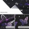 Purple Butterfly Tapestry Wall Hanging Black Starry Night Sky with Celestial Galaxy Wall Tapestry Bohemian Wall Decor Bedroom