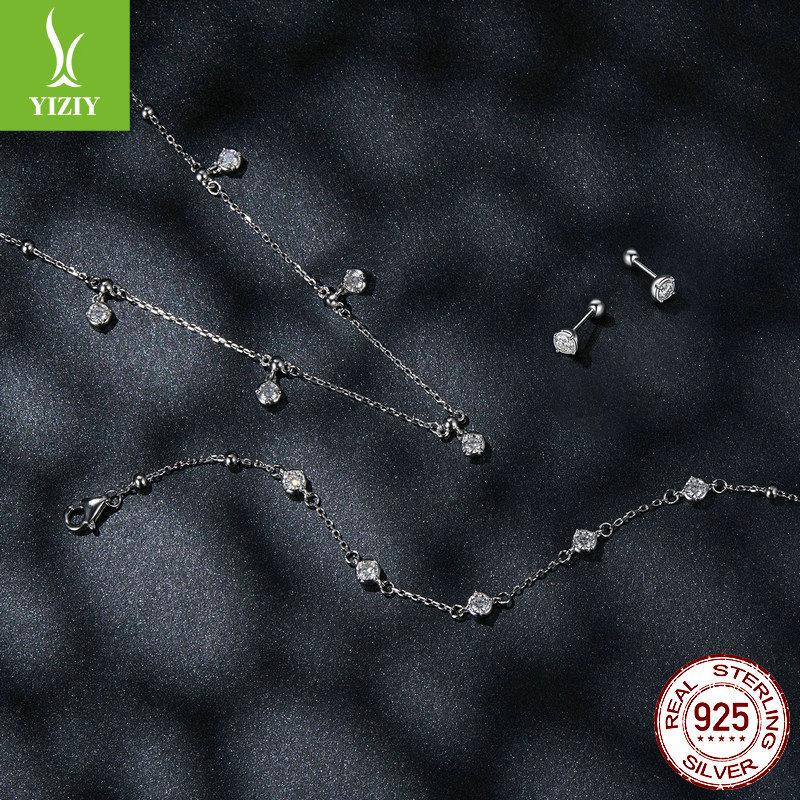 Gypsy Moissanite Necklace Female, Romantic And Elegant Wind Can Be Stacked To Wear S925 Sterling Silver Collarbone Chain