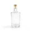 Botellas de Vidrio Transparentes de 350ml con Hombro Plano para Vodka, Brandy, Licores, Vino con Tapón de Corcho Serigrafiado
