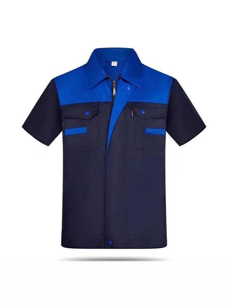 Custom Short Sleeve Workwear Set for Auto Repair and Construction - Wear-Resistant Labor Protection Clothing