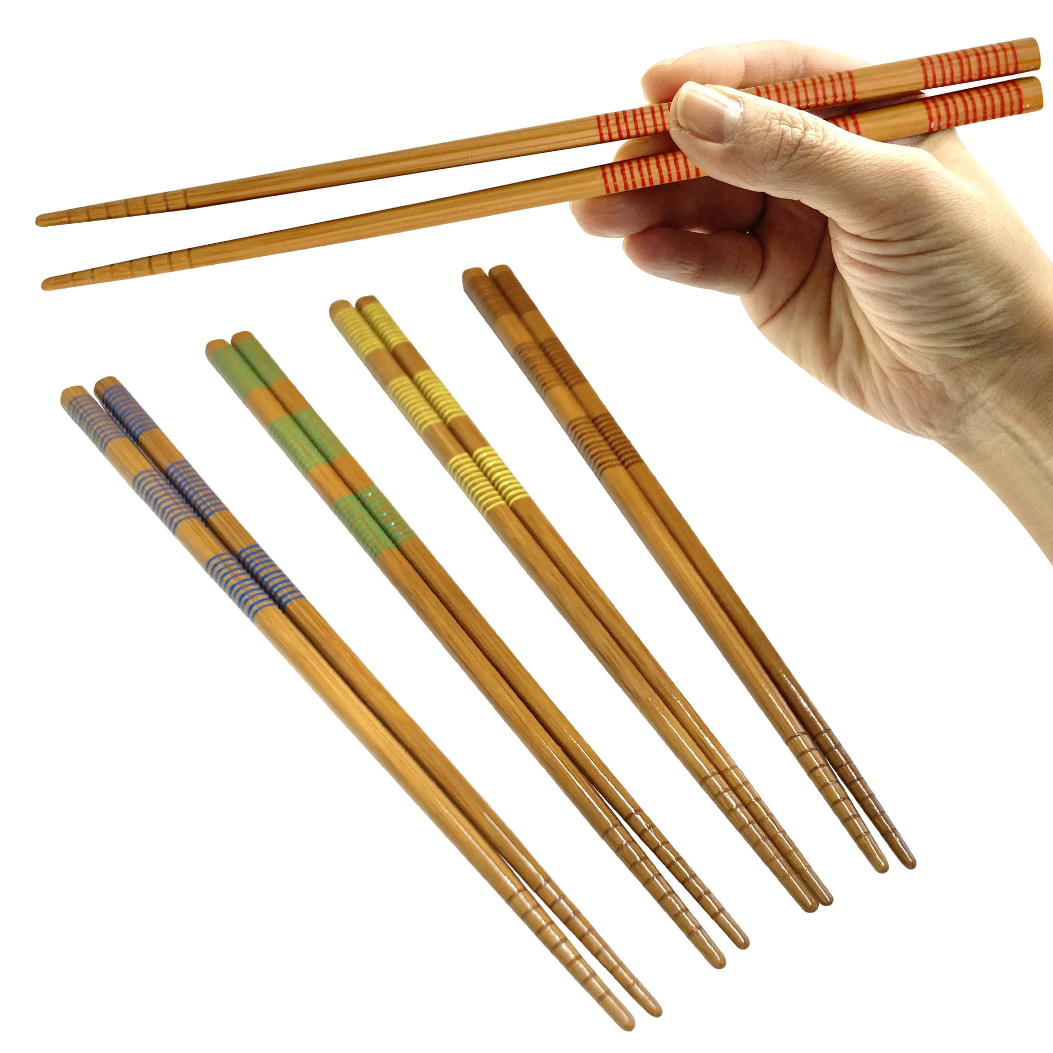 

Chopsticks Made in Natural Bamboo Chopsticks for Easy to Comfortable to [Wagokoro 5-Pair Set] Japan, Durable, Moisture-Resistant, Guests, Use, Hold,