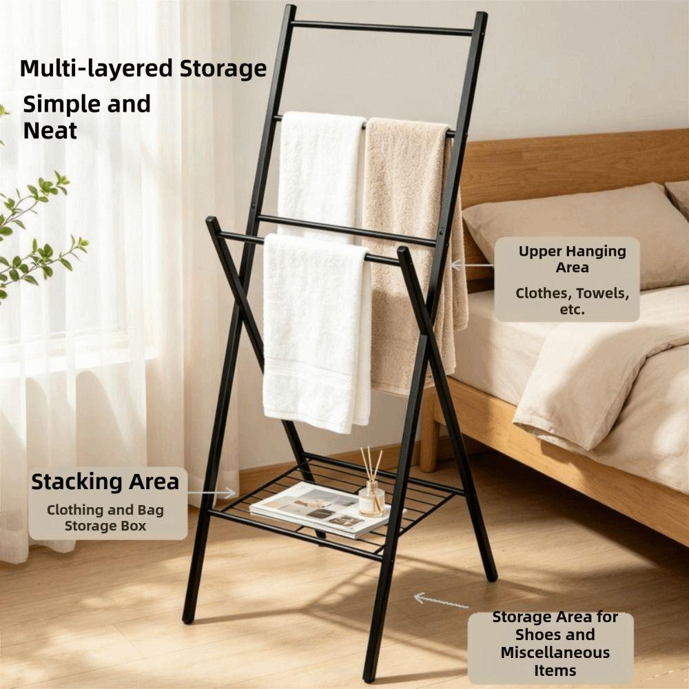 Foldable Structure Foldable Towel Drying Rack Multi-purpose Storage Organizer Daily Household