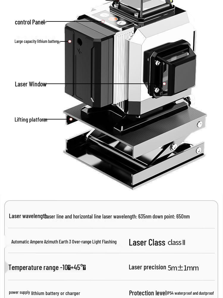 Projetor de Parede e Chão Autonivelante a Laser Infravermelho de Alta Precisão com 12 Linhas 2025